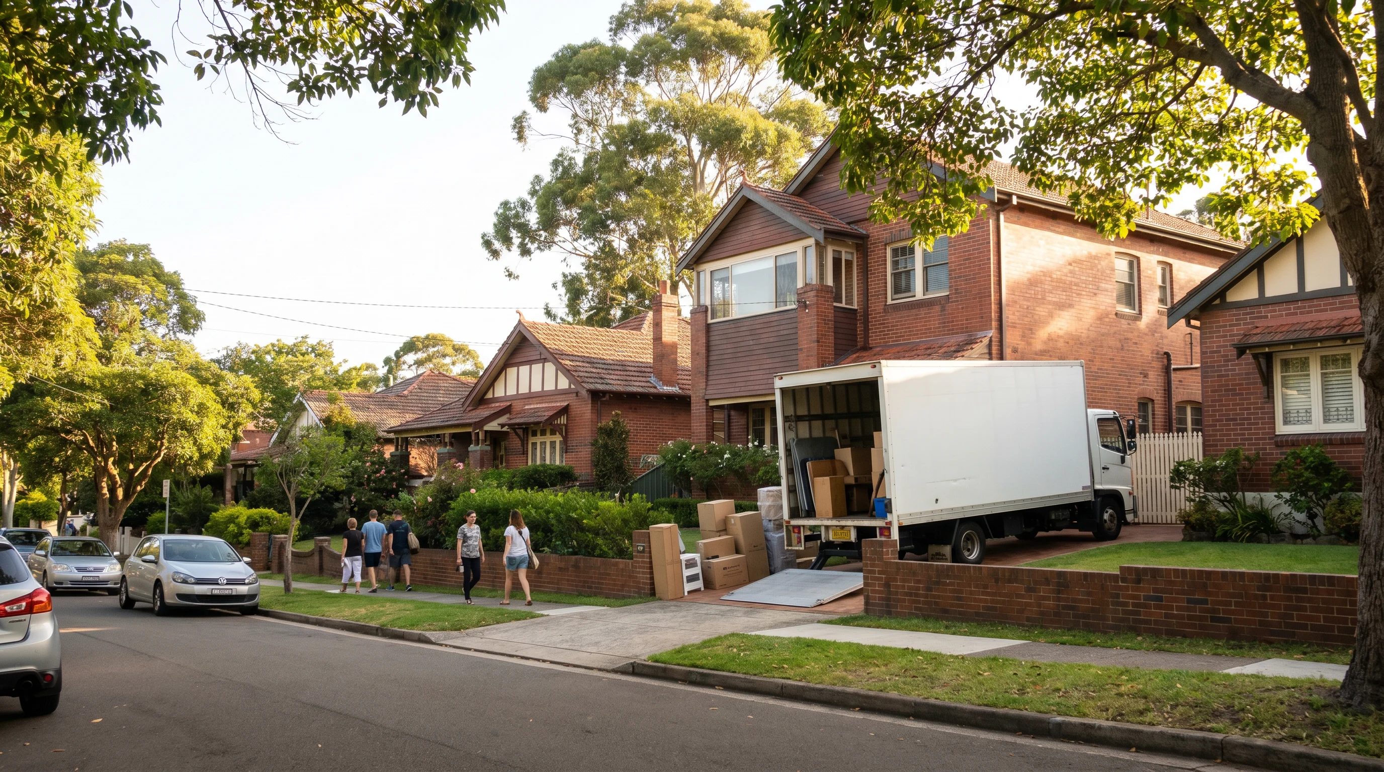 A removal truck on a street in Eastwood, Parramatta